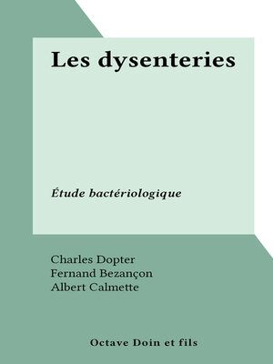 cover image of Les dysenteries